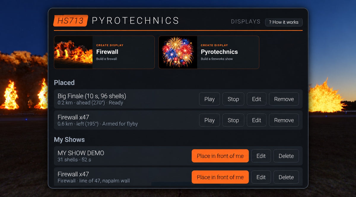 HS713 Pyrotechnics App